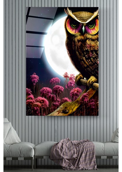 Dolunay ve Baykuş Cam Tablo, Dekoratif Cam Tablo fırsatları