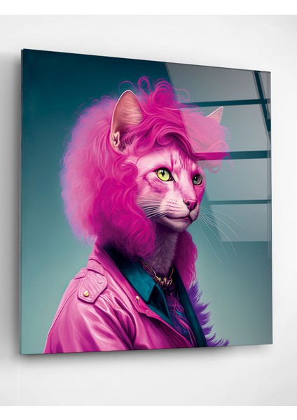 Kedi Portre Cam Tablo, Dekoratif Cam Tablo fiyatları