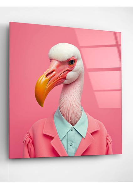 Flamingo Portre Cam Tablo, Dekoratif Cam Tablo fiyatları