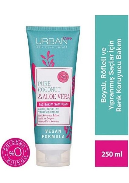 E2'Quality Urban Care Pure Coconut & Aloe Vera Şampuan 250 ml