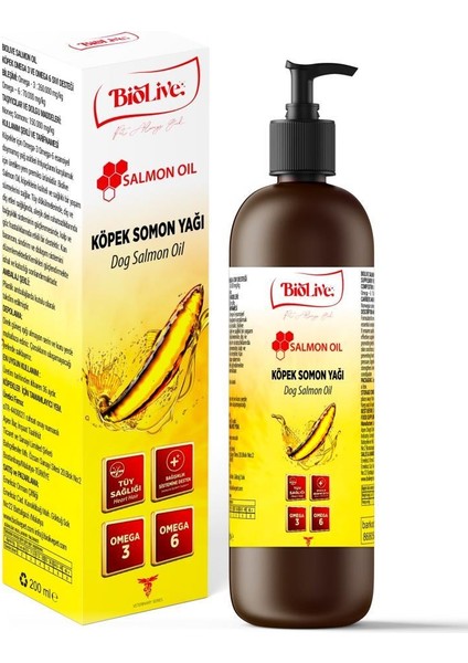 Köpekler Için Somon Yağı 200 ml + Biotin 100 gr Tüy Sağlığı Paketi