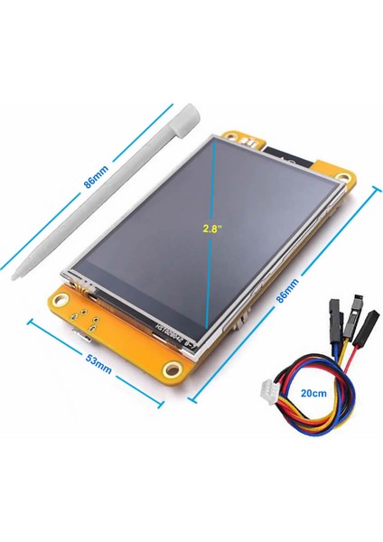 ESP32-2432S028R 2.8 Inch Rezistif Dokunmatik Tft LCD Modül 240X320 Pixel Rgb LED Ldr USB Uart Io Se