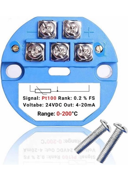 PT100 Sıcaklık Sensör Sinyali Için 4-20MA Çevirici Transmitter Modül 0c / 200C Dc 24V Rtd Termometr