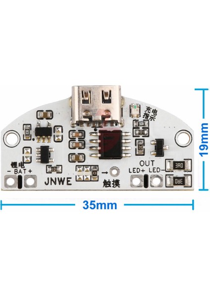 Type C USB Besleme Dokunmatik LED Dimmer Modül 3.7V Lion Lityum Pil Şarj 3W Parlaklık Kontrol Anaht