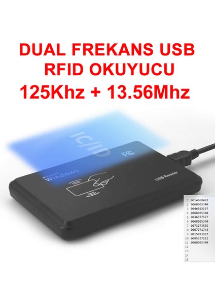 Çift Frekans 13.56MHZ ve 125KHZ USB Rfid Okuyucu Dual Rfıd Manyetik Kart Anahtarlık Etiket Okuyucu fiyatları