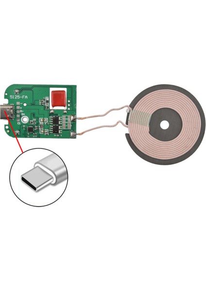 Kablosuz Şarj Modülü Type C 15W Qi 9V 1.5A Mobil Akıllı Telefon Oyuncak Pil Şarj Transmiter