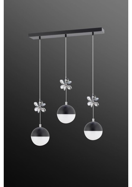 Istanbul Avize Kelebek 3'lü Yemek Masası Siyah Modern Ledli Avize modelleri