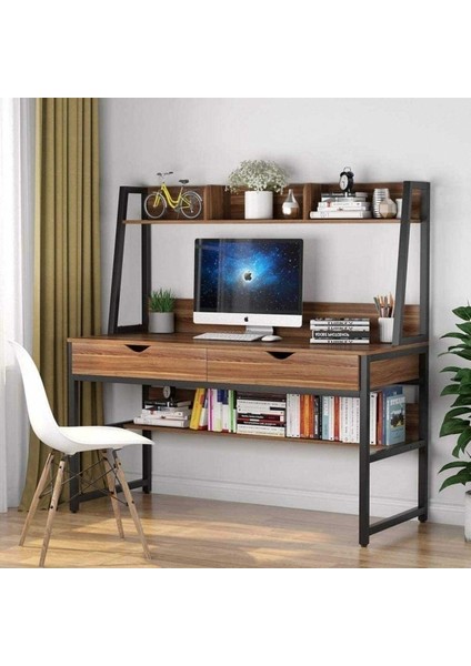 Modern Tasarım Kitaplıklı Çalışma Masası