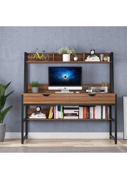 Modern Tasarım Kitaplıklı Çalışma Masası