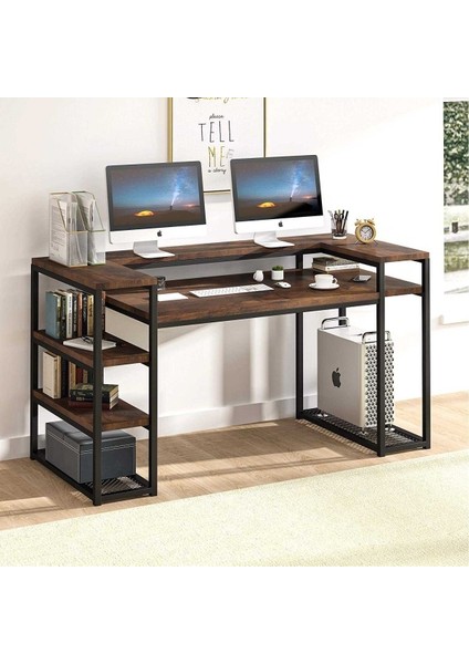 Monitor Raflı Çalışma Masası