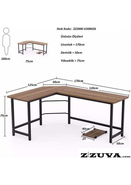 Modern L Model Çalışma Masası
