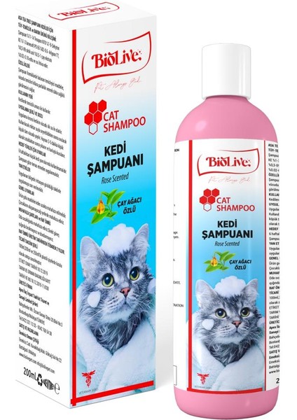 Kediler Için Çay Ağacı Özlü Şampuan 200ML