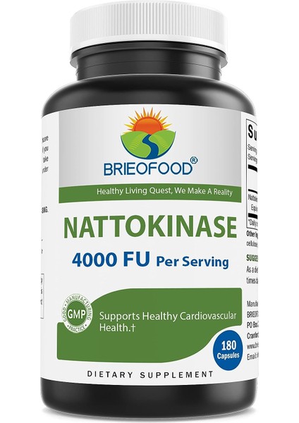 Nattokinase 4,000 Fu Fibrinolytic Unit 180 Kapsül Büyük Boy