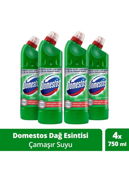 Çamaşır Suyu Yoğun Kıvamlı Maksimum Hijyen Dağ Esintisi 750 ml X4 Adet