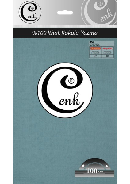 Cenk Düz Renk 100 cm Poşetli Yazma - 0301 - 357-KOYU Nil -97