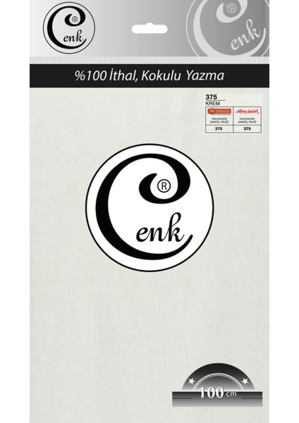 Cenk Düz Renk 100 cm Poşetli Yazma - 0301 - 375-KREM -97