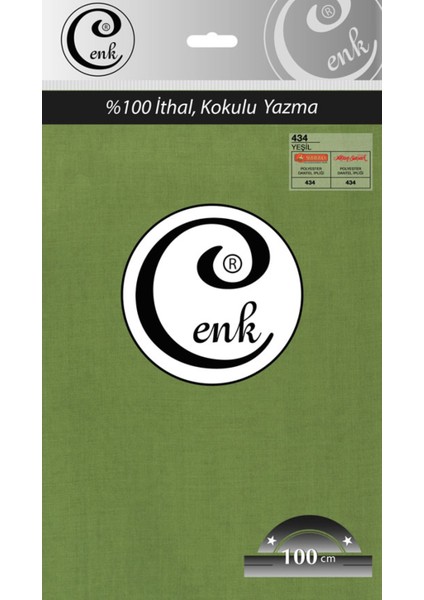 Cenk Düz Renk 100 cm Poşetli Yazma - 0301 - 434-YEŞIL -97