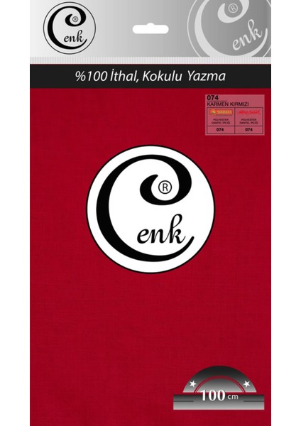 Cenk Düz Renk 100 cm Poşetli Yazma - 0301 - 074-KARMEN Kırmızı -97