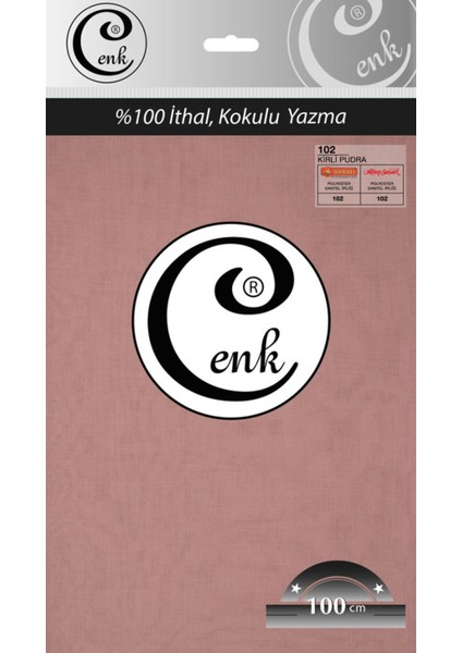 Cenk Düz Renk 100 cm Poşetli Yazma - 0301 - 102-KIRLI Pudra -97