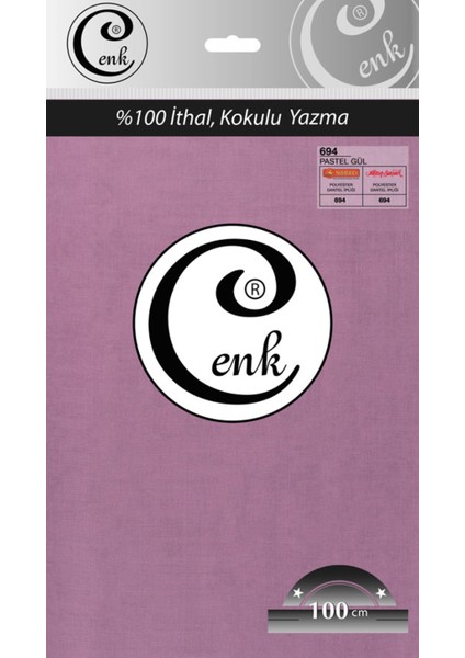Cenk Düz Renk 100 cm Poşetli Yazma - 0301 - 694-PASTEL Gül -97