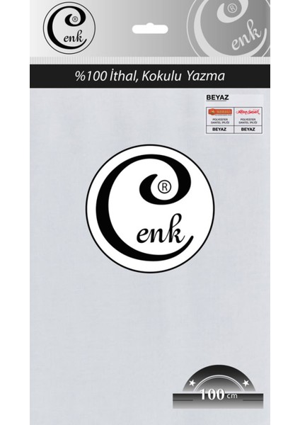 Cenk Düz Renk 100 cm Poşetli Yazma - 0301 - 000-BEYAZ -97