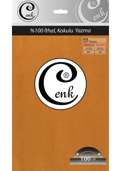 Cenk Düz Renk 100 cm Poşetli Yazma - 0301 - 413-SOFT Hardal -97
