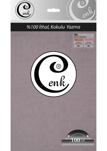 Cenk Düz Renk 100 cm Poşetli Yazma - 0301 - 769-SÜTLÜ Kakao -97