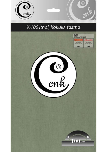 Cenk Düz Renk 100 cm Poşetli Yazma - 0301 - 198-ÇAĞLA Yeşil -97