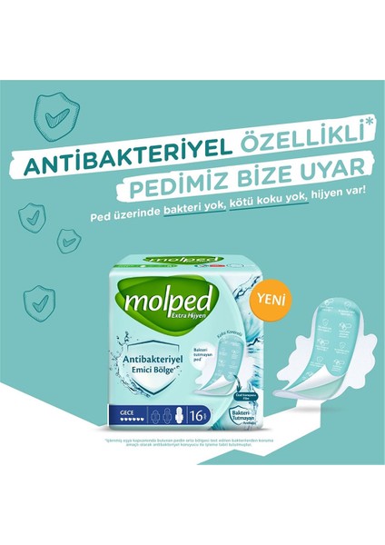 Extra Hijyenik Ped Gece + Uzun + Normal x 6 Paket