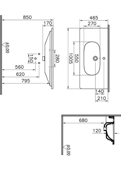Zentrum Etajerli Lavabo 100 cm 7794B003-0001 fiyatları