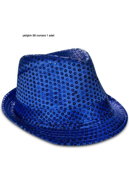 Koyu Mavi Renk Pullu Michael Jackson Şapkası Yetişkin 1 Adet Gösteri fiyatları