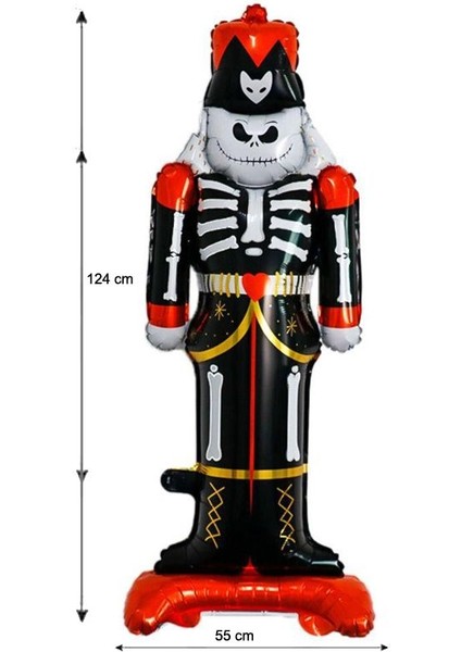 Halloween İskelet Kurşun Asker Süpershape Folyo Balon 124X55 cm 1 Adet