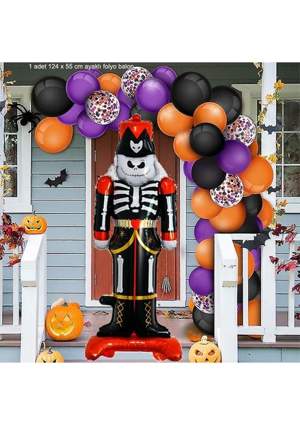 Halloween İskelet Kurşun Asker Süpershape Folyo Balon 124X55 cm 1 Adet