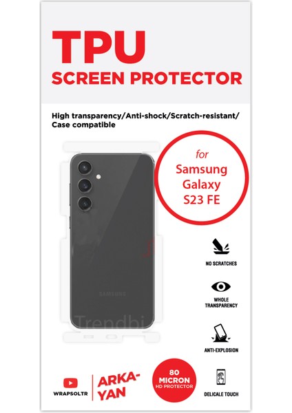 Samsung Galaxy S23 Fe Arka ve Yan Koruyucu Tpu Film fiyatları
