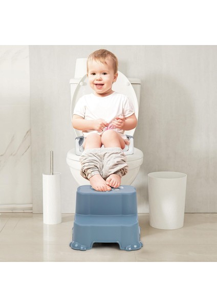 Kaydırmaz Çocuk Taburesi - Çift Basamaklı Banyo Lavabo Merdiven Yükseltici Bebek Basamağı Mavi fiyatları