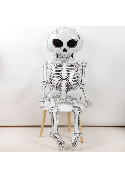 Halloween İskelet Adam Şekilli Süpershape Folyo Balon 1 Adet 158X86 cm modelleri