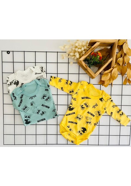Çıtçıtlı 3'lü Desenli Erkek Bebek Body Zıbın Erkek Body %100 Pamuk fiyatları