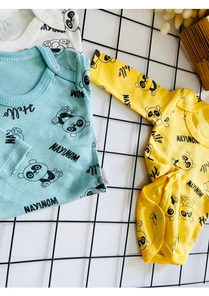 Çıtçıtlı 3'lü Desenli Erkek Bebek Body Zıbın Erkek Body %100 Pamuk modelleri