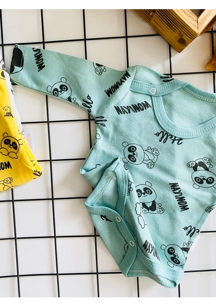 Çıtçıtlı 3'lü Desenli Erkek Bebek Body Zıbın Erkek Body %100 Pamuk indirimleri