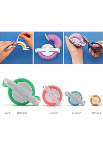 Ponpon Makinası 4 Lü Set Ponponmatik 4 Farklı Boy indirimleri