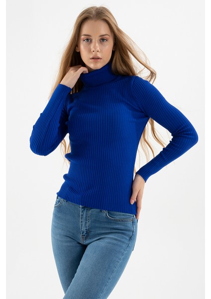 Fitilli Balıkçı Yaka Kazak Bayan Kazak 23K0288K1