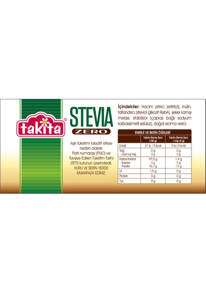 Stevia Zero Kahverengi Küp Tatlandırıcı 225 gr x 3 Adet