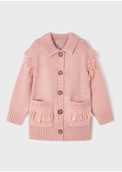 2-9 Yaş Kız Çocuk Düğmeli Örme Hırka Pudra fiyatları