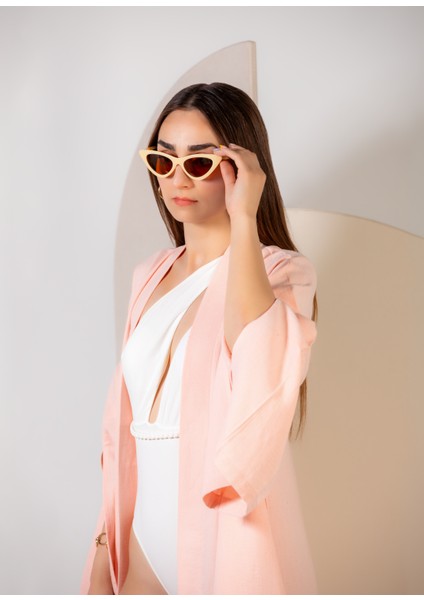 crave Oversize Pembe Uzun Kimono