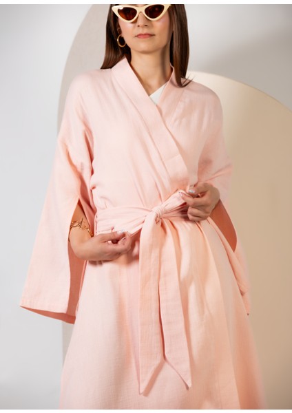 crave Oversize Pembe Uzun Kimono