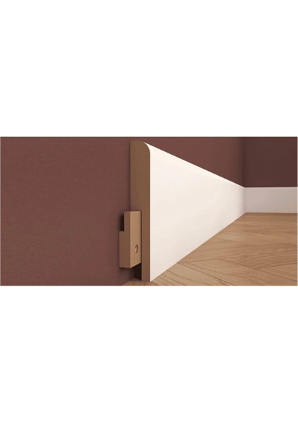 By Istanbul Lake Pvc Kaplama Saten Beyaz 10 cm Parke Süpürgelik 10 Adet 25MT