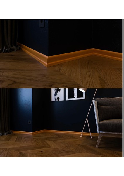 By Istanbul 6cm Laminat Parke Süpürgelik 12.5 mt Gölevi Meşe Finiş Folyo Kaplama Gölevi-5