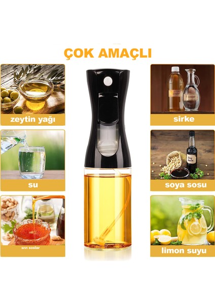 1 Adet Cam Yağlık Sirkelik – Siyah Sprey Yağdanlık 225 ml