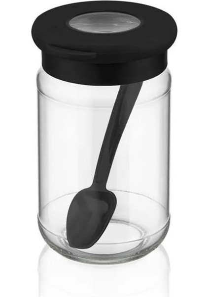 12 Adet Silikon Vakum Kapaklı Cam Baharatlık Kavanoz - Kaşıklı Baharatlık - 380 ml