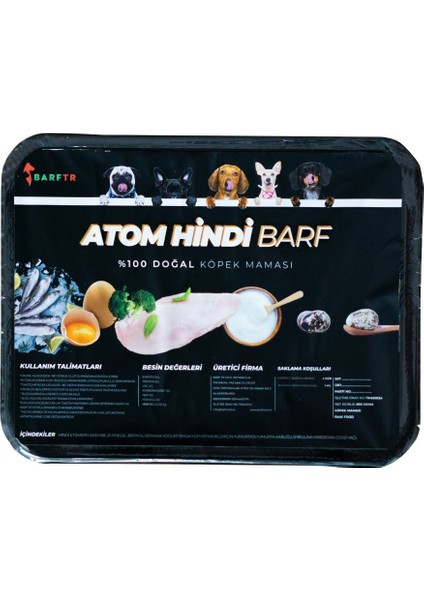 Atom Hindi Barf 8 kg Köpek Maması